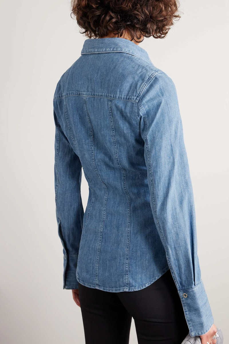 + NET SUSTAIN organic cotton-chambray shirt 4