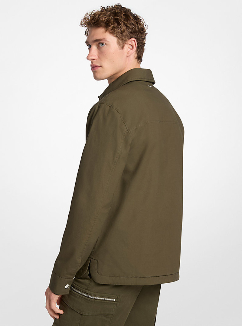 MICHAEL KORS Stretch Cotton Padded Shirt Jacket outlook