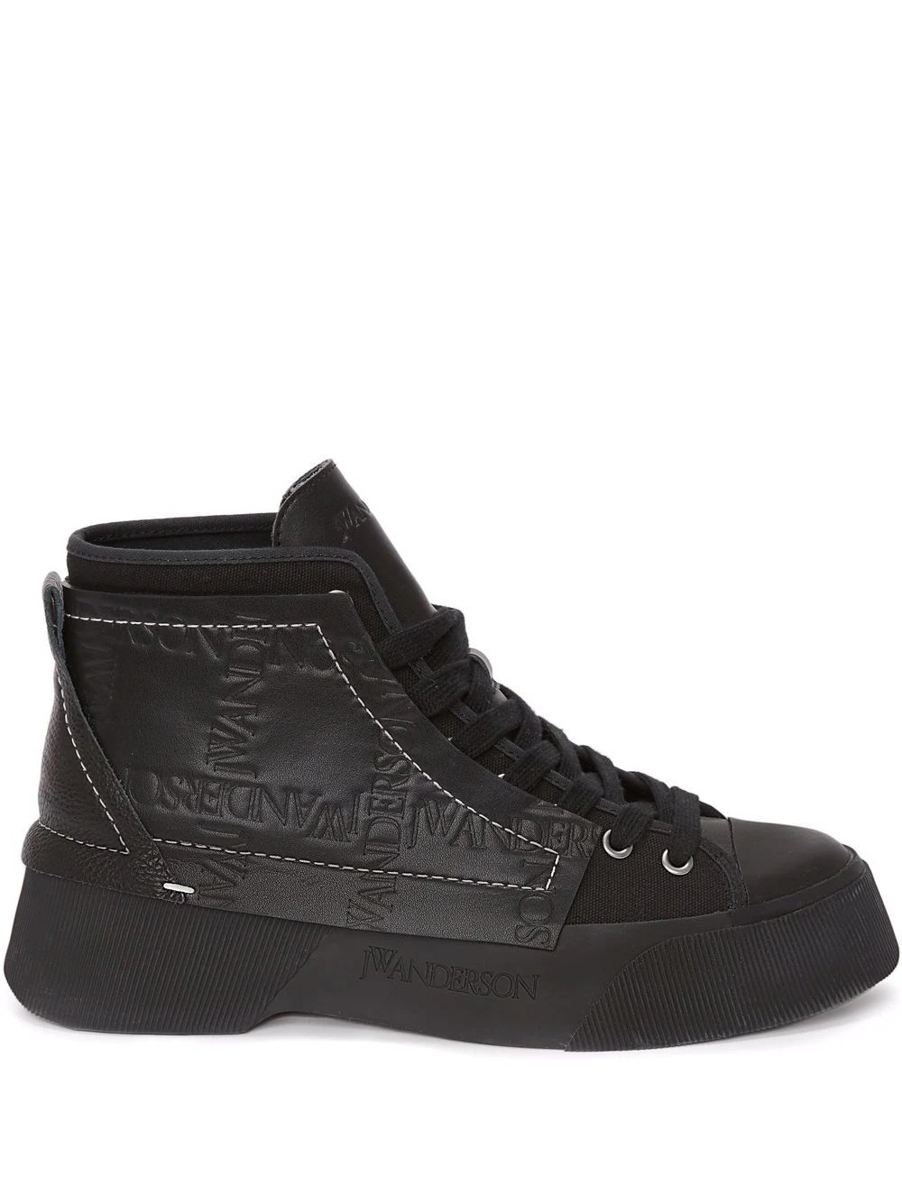 embossed high-top sneakers - 1