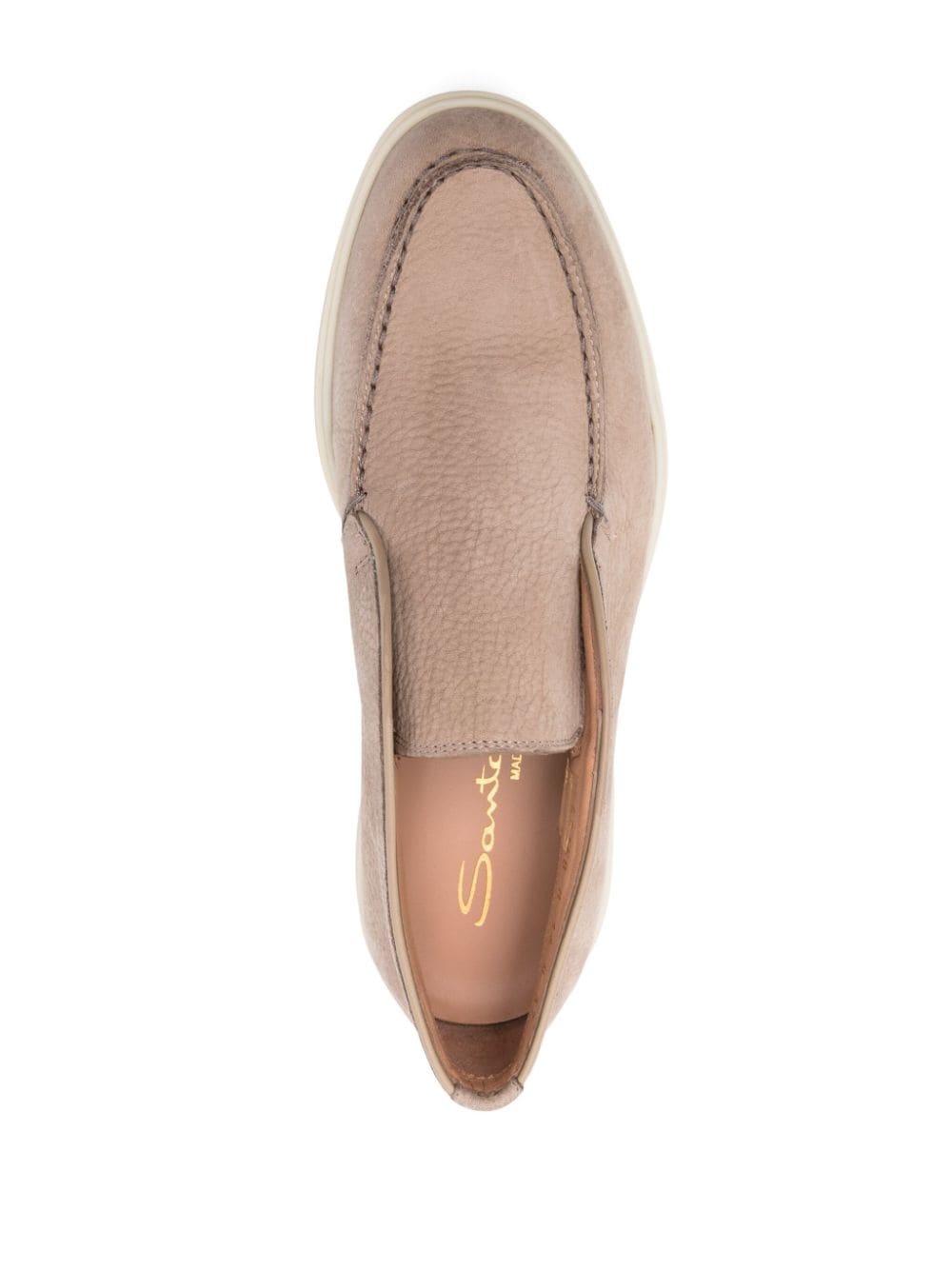 pebbled suede loafers - 4