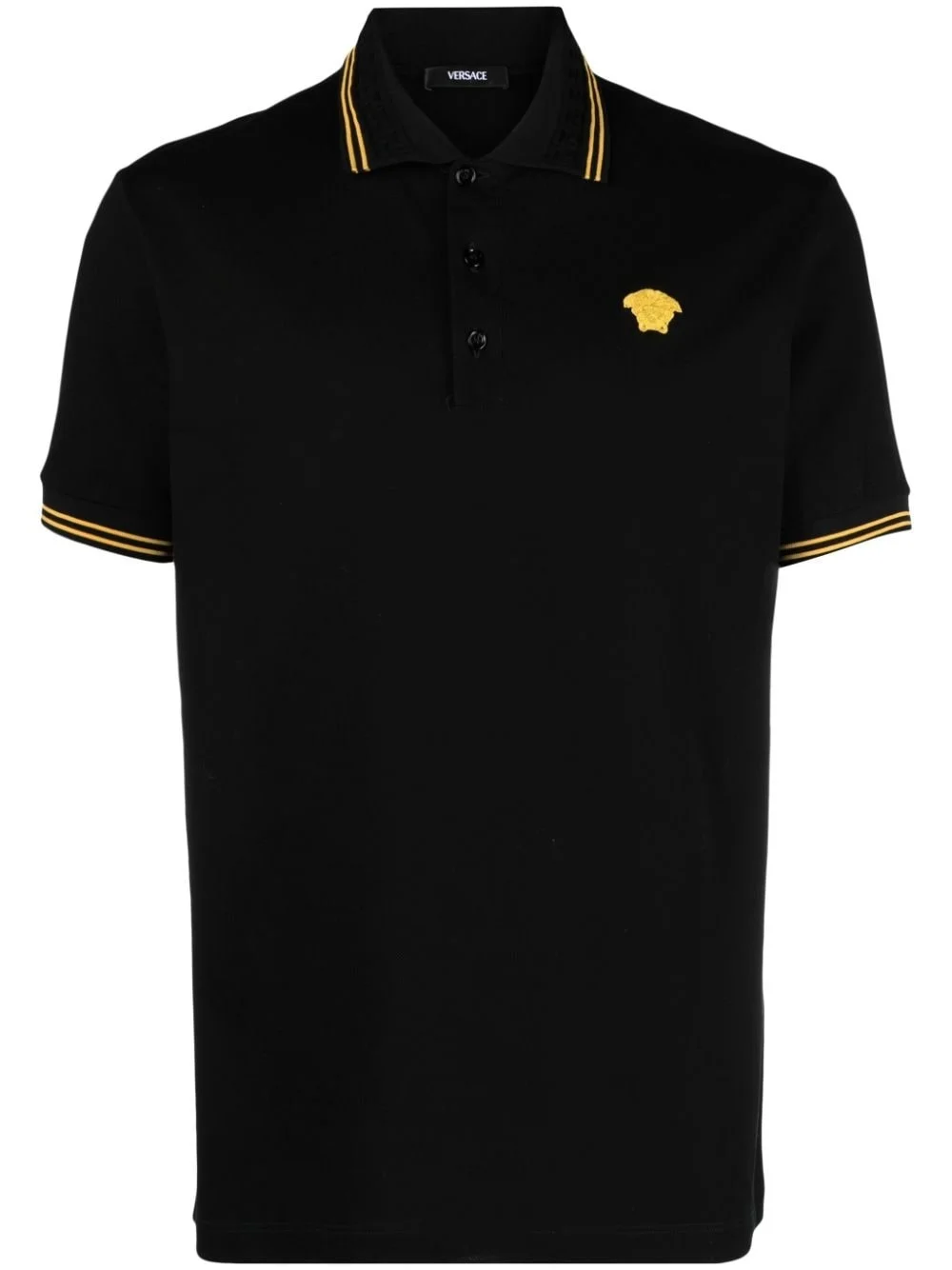 Medusa Head-embroidered cotton polo shirt - 1