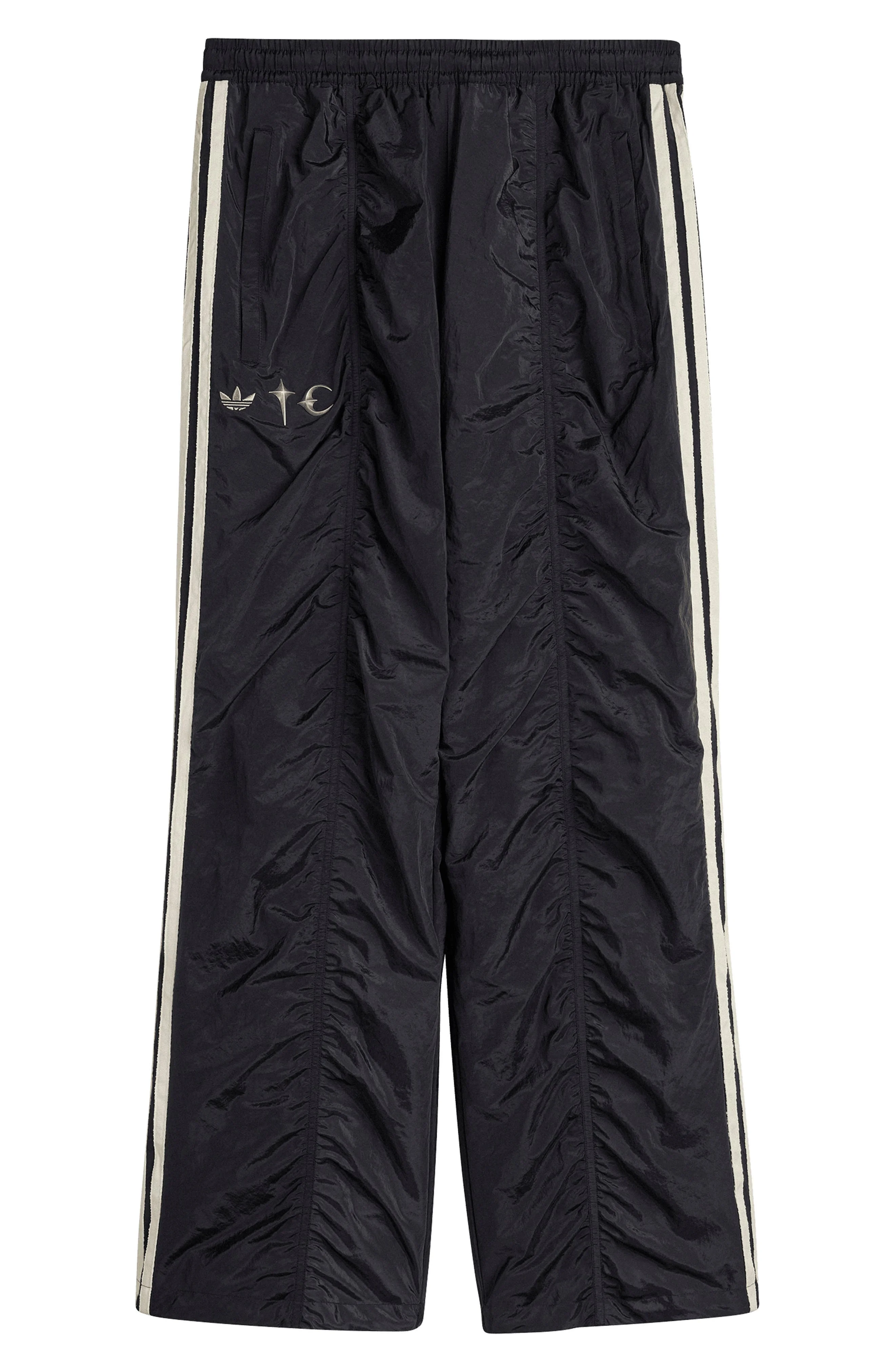 adidas Woven Track Pants in Black/Silver Metallic at Nordstrom - 1