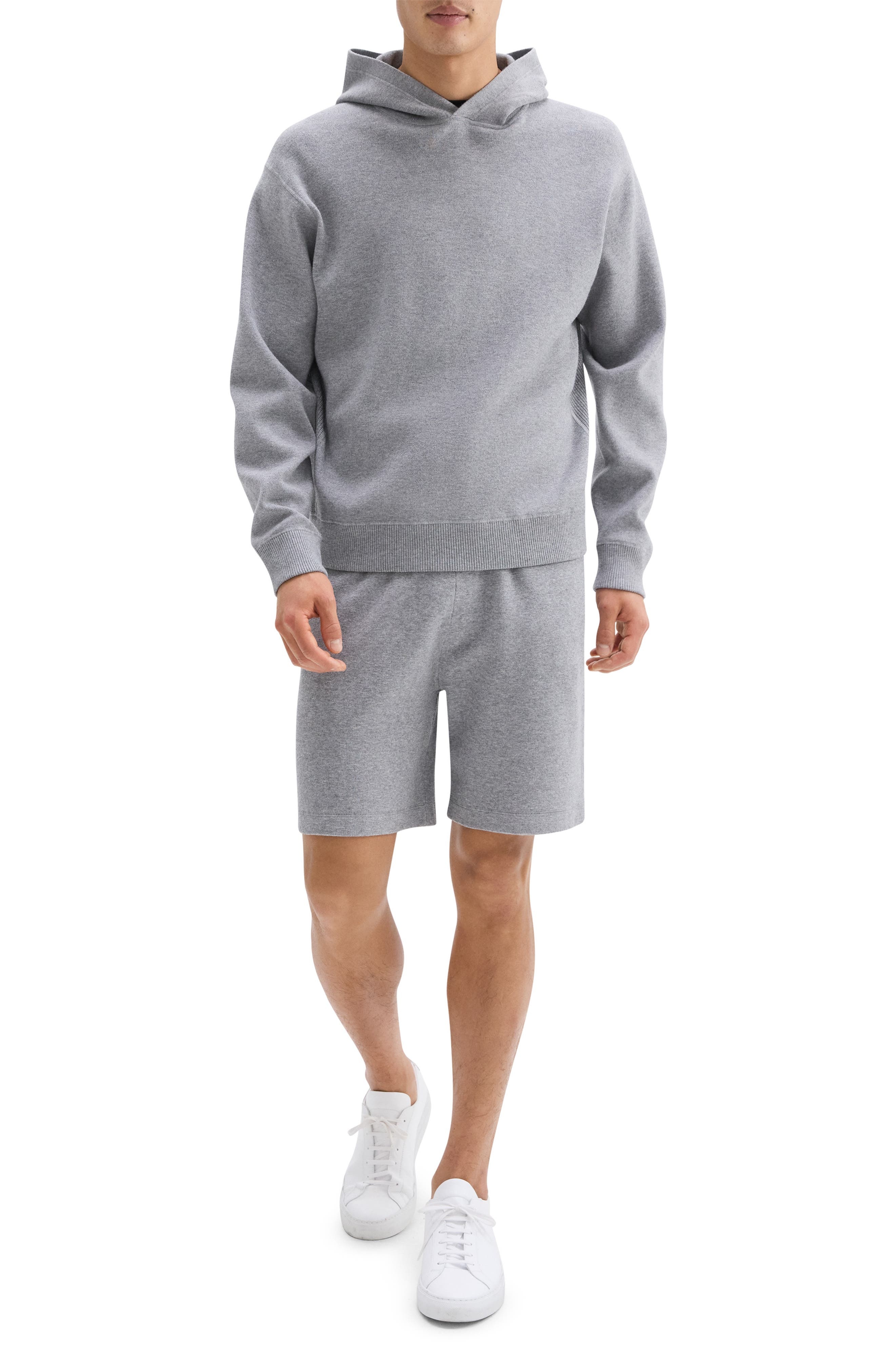 Theory Oversize Pullover Hoodie in Melange Grey at Nordstrom - 8