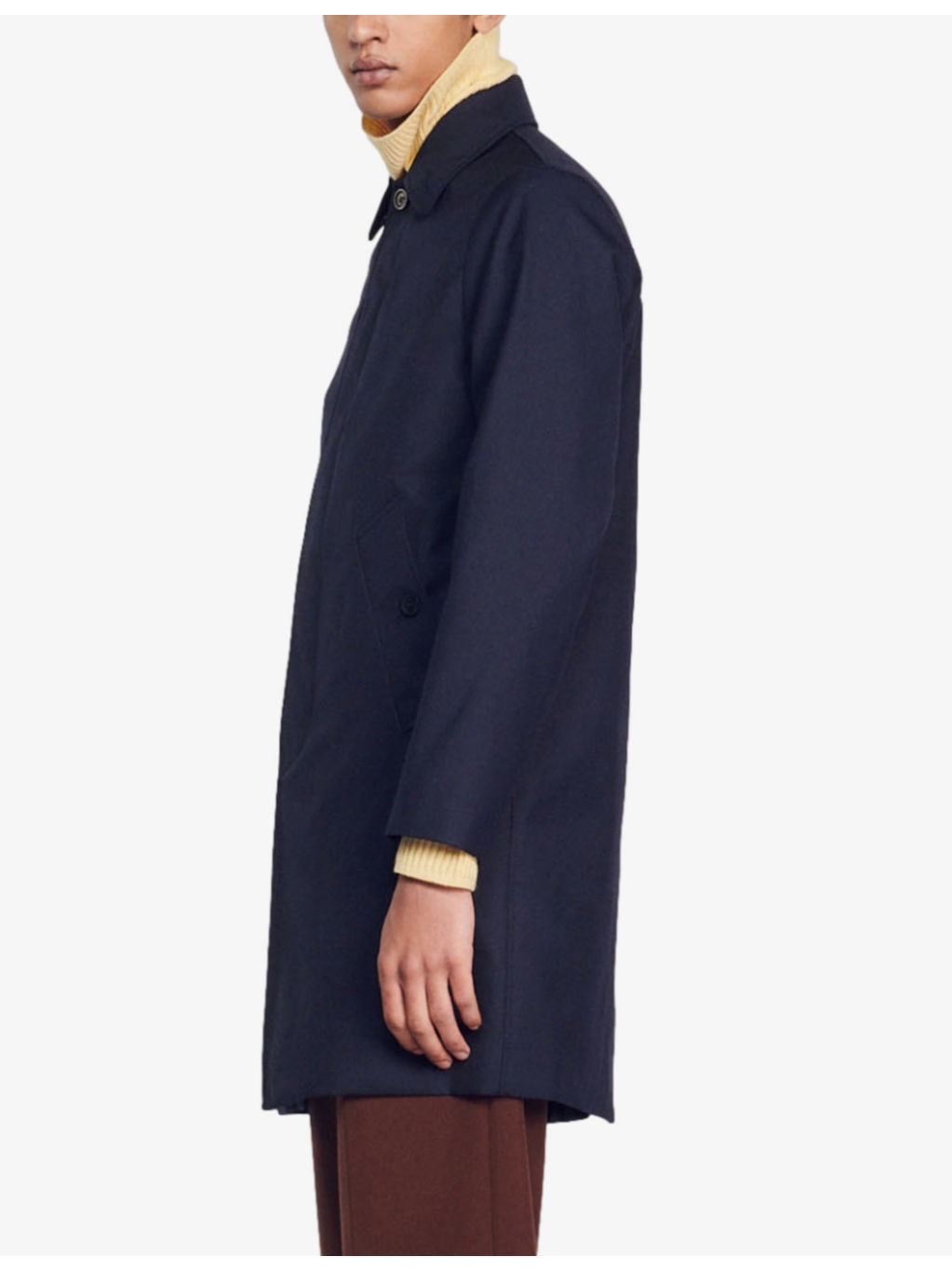 Collared waterproof shell coat - 3