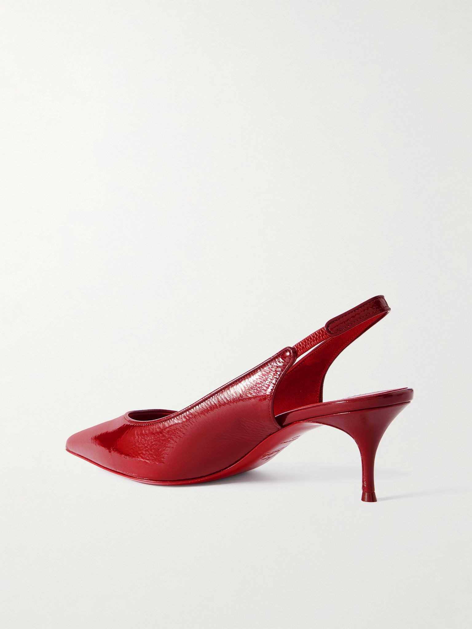Sporty Kate 55 patent-leather slingback pumps Red - 3