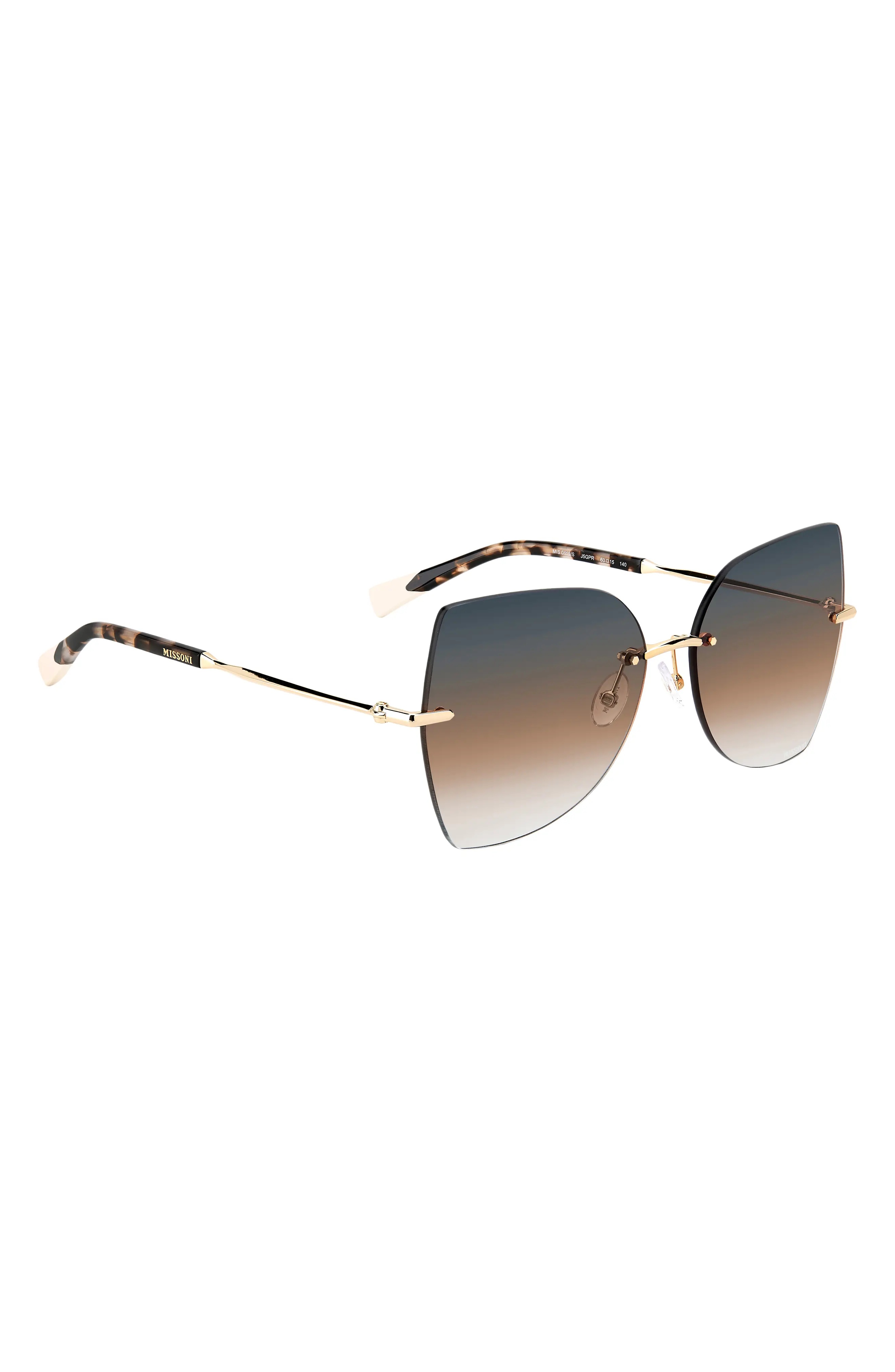 56mm Gradient Cat Eye Sunglasses in Gold/Gray Brown - 4