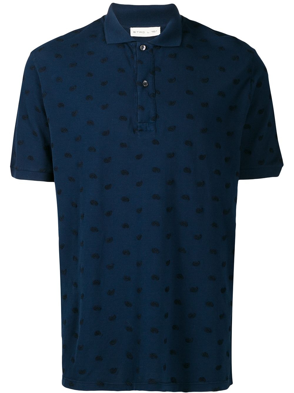 paisley embroidered polo shirt - 1