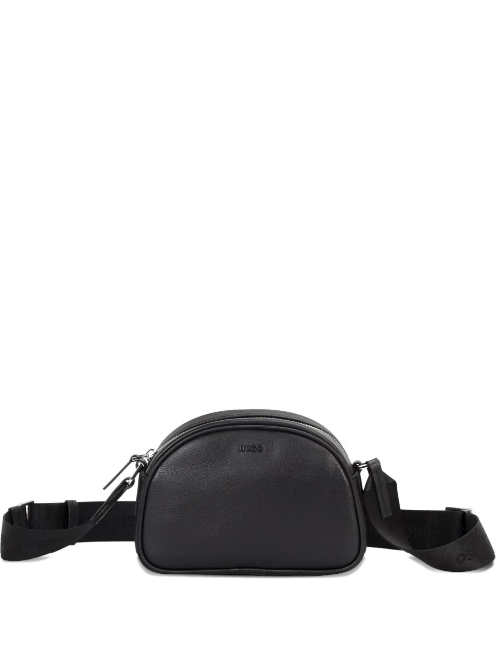 curved zip-fastening shoulder bag - 1
