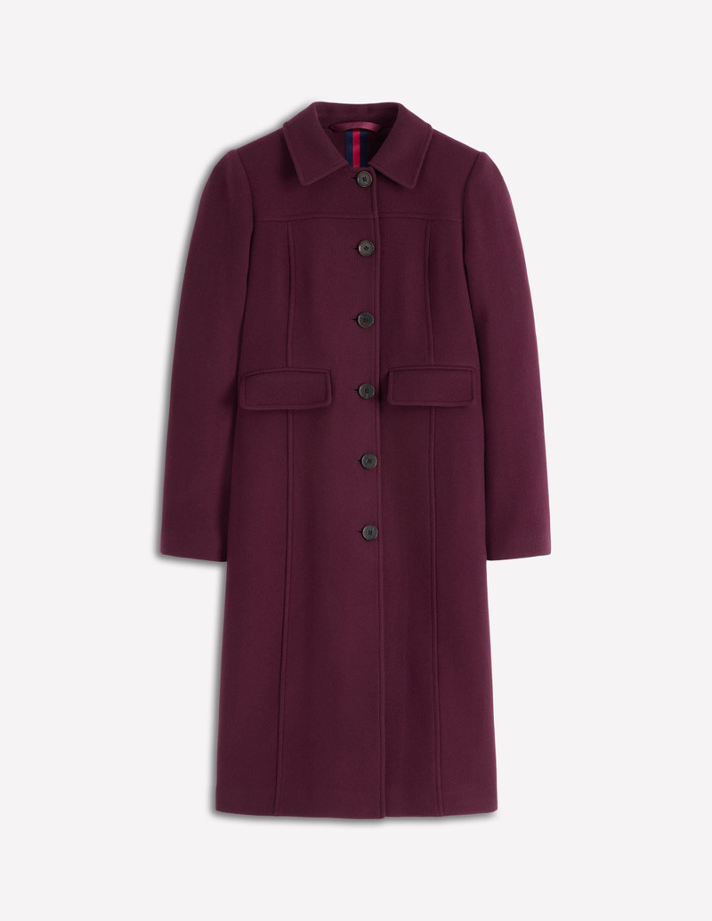 St Albans Fitted Coat-Dark Cherry 1