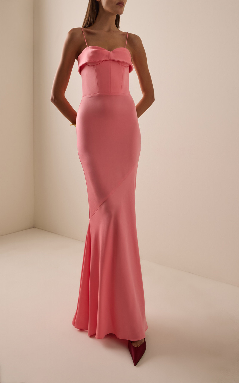 ALEX PERRY Draped Satin-Crepe Gown pink outlook