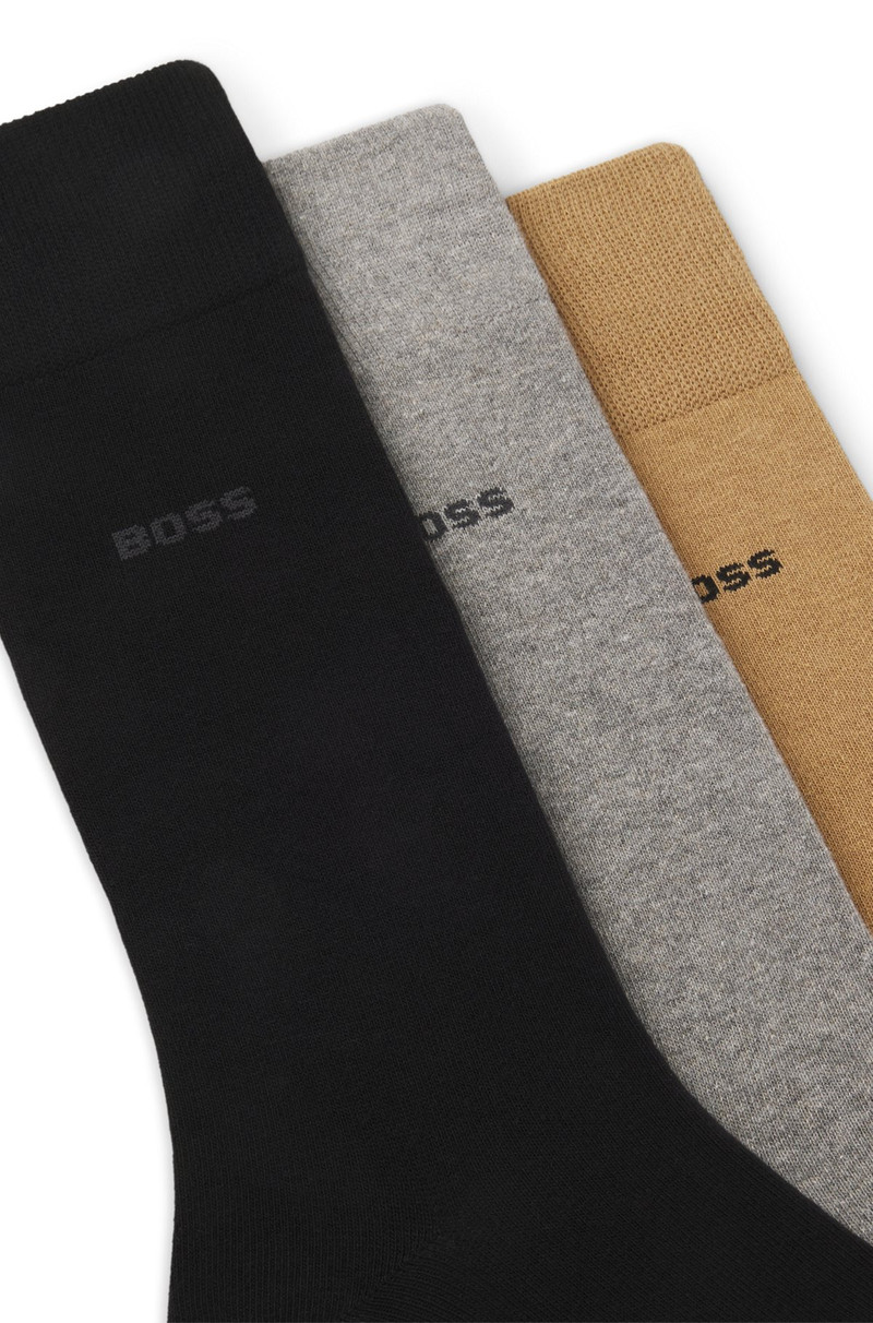 BOSS THREE-PACK OF REGULAR-LENGTH SOCKS WITH LOGOS outlook