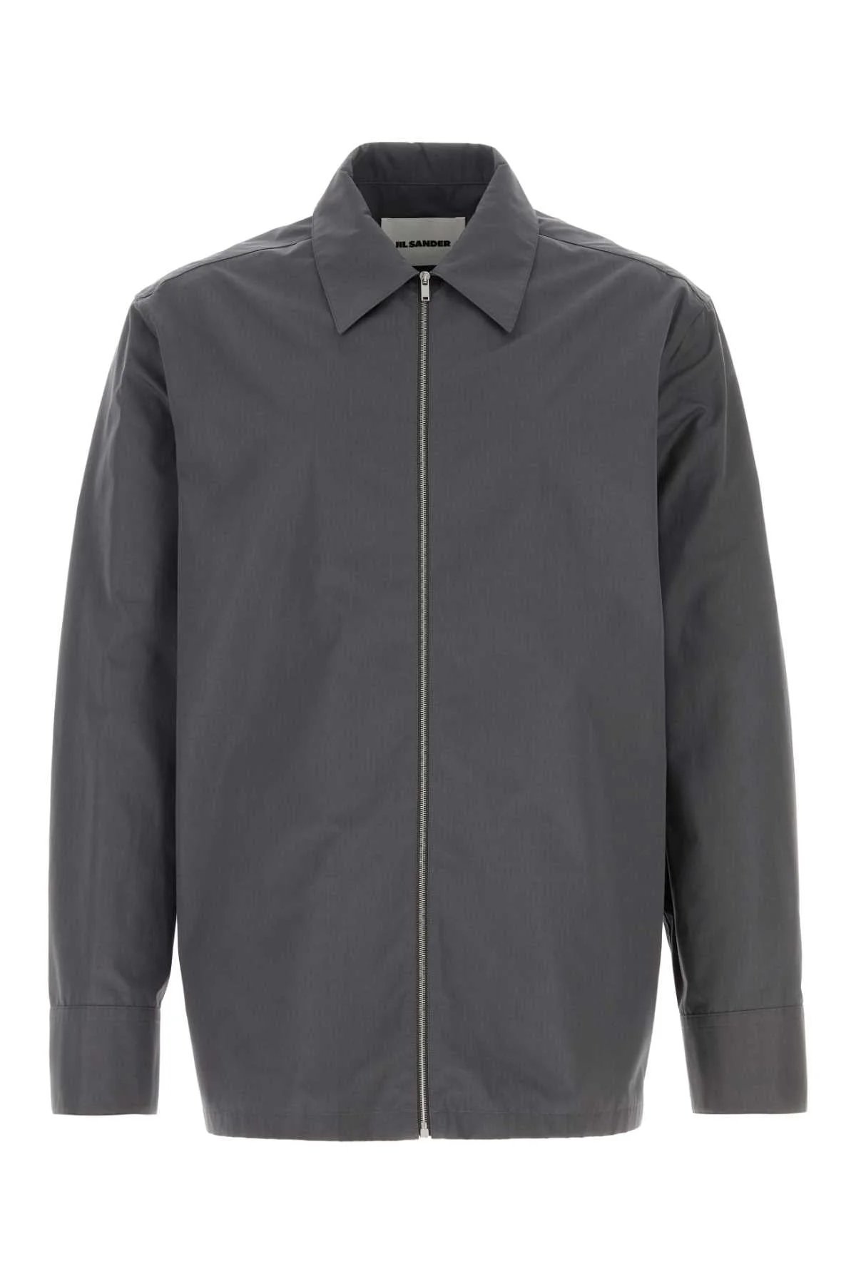 Jil Sander Men Dark Grey Poplin Shirt - 1