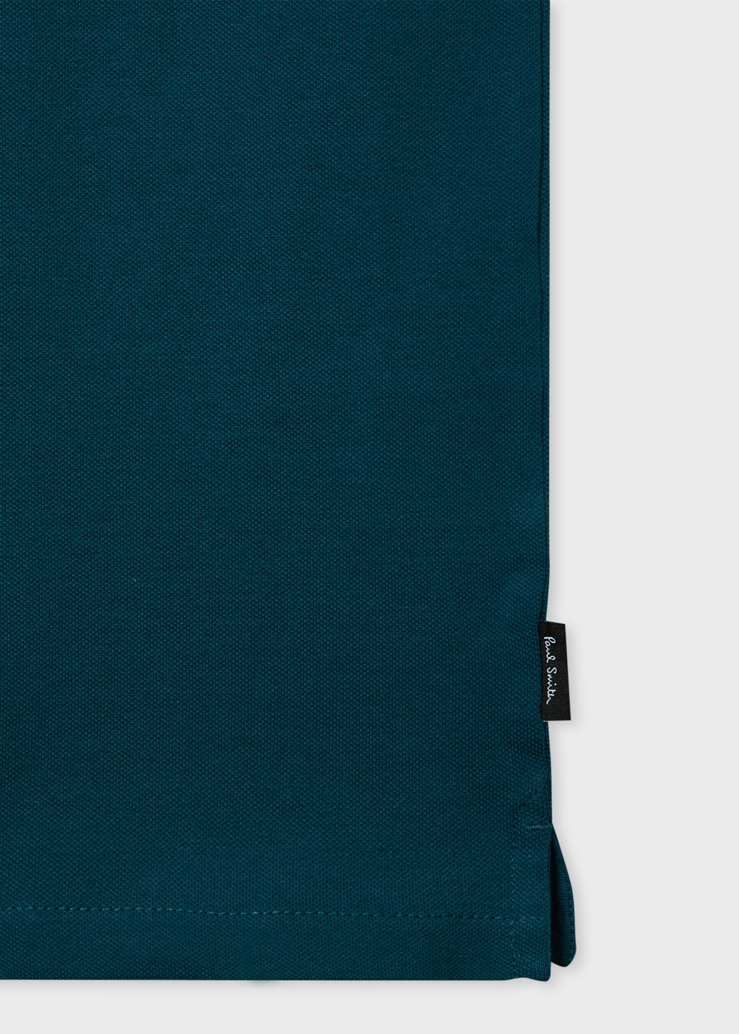 Teal Contrast Tipping Zip-Neck Polo Shirt - 2