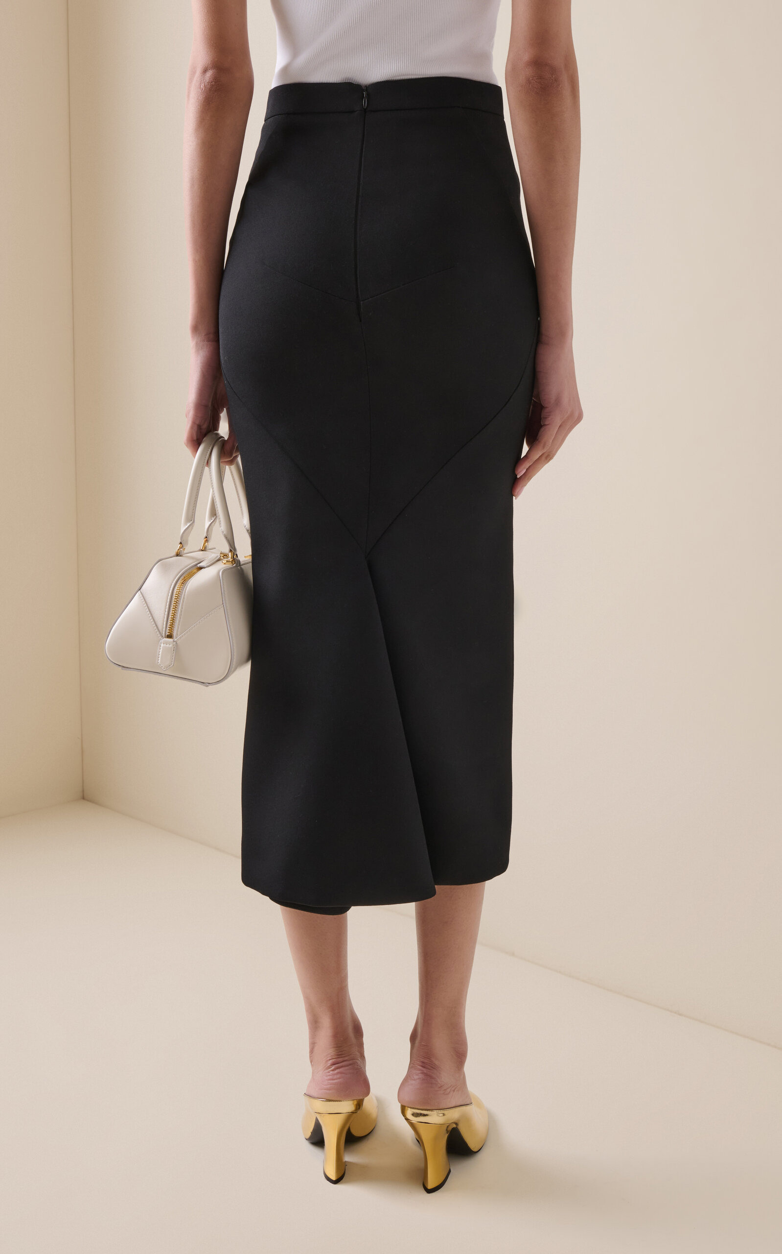 Mid-Rise Cady Pencil Skirt black - 4