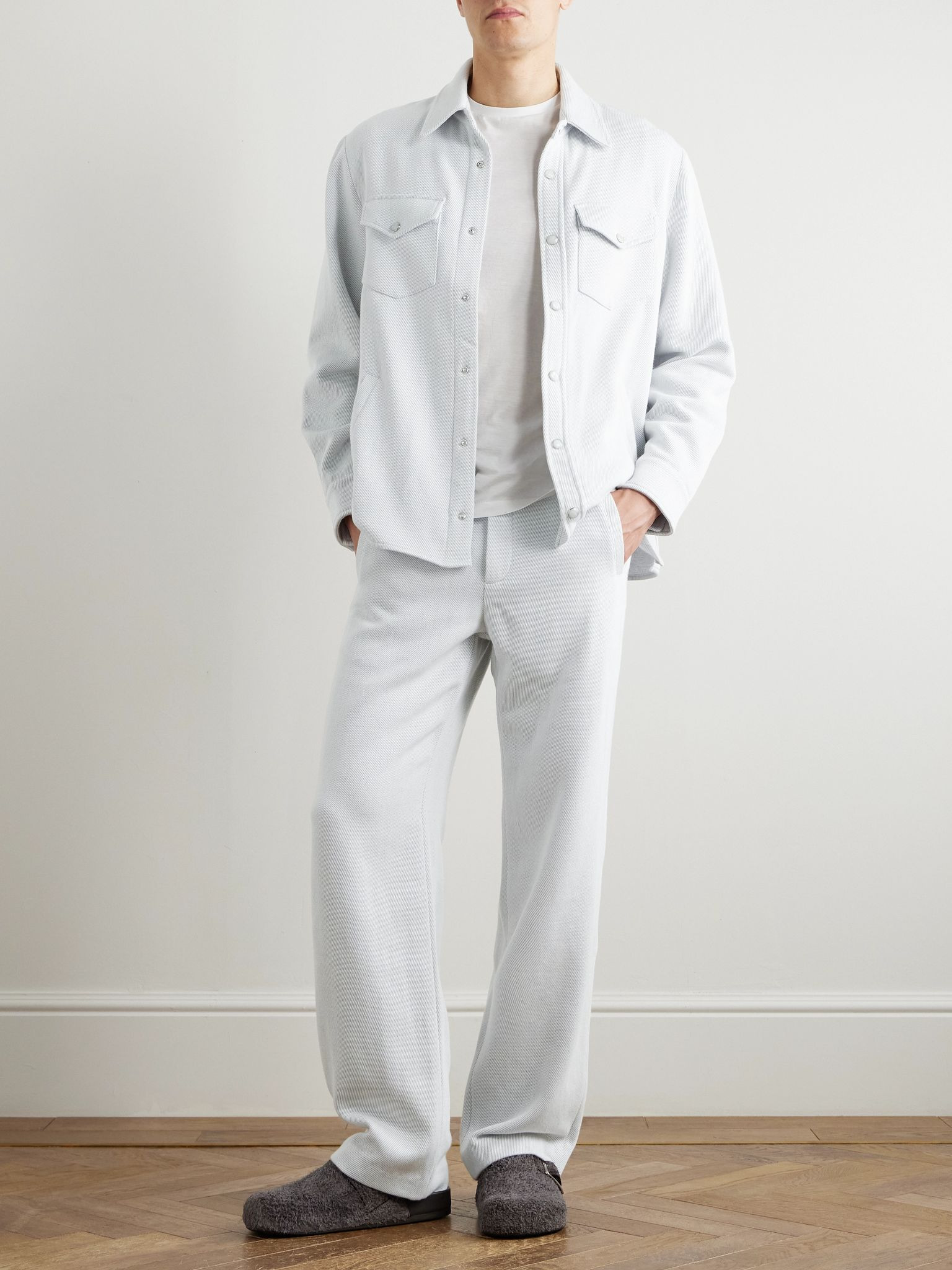 Explorer Straight-Leg Cashmere and Cotton-Blend Twill Trousers White - 2