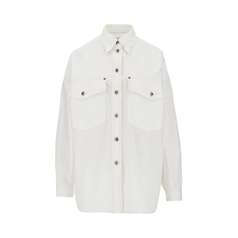 Versace Cotton Poplin Shirt White Women - 1