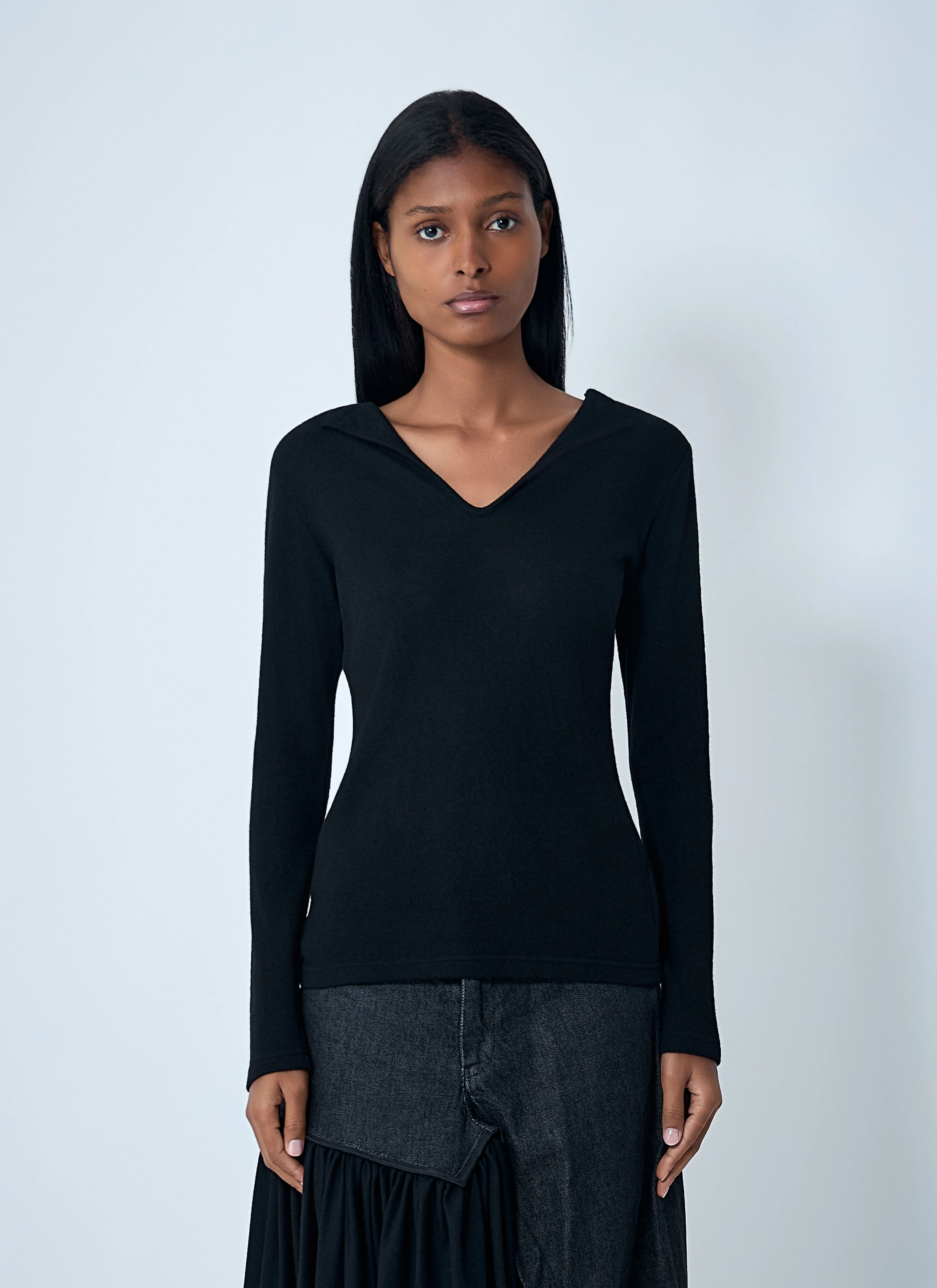 Lace-Up Wool Sweater - 1