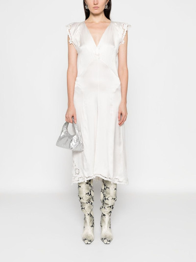 Isabel Marant lace-trimmed silk-blend midi dress outlook