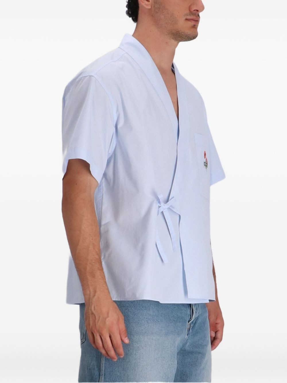 logo-detail wrap-design shirt - 3