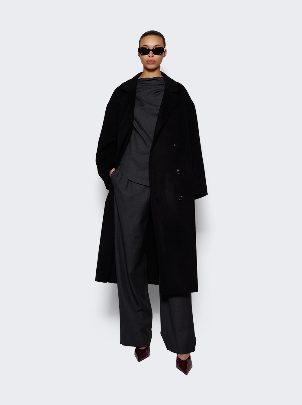 Borneo Wool And Cashmere Coat Black - 2
