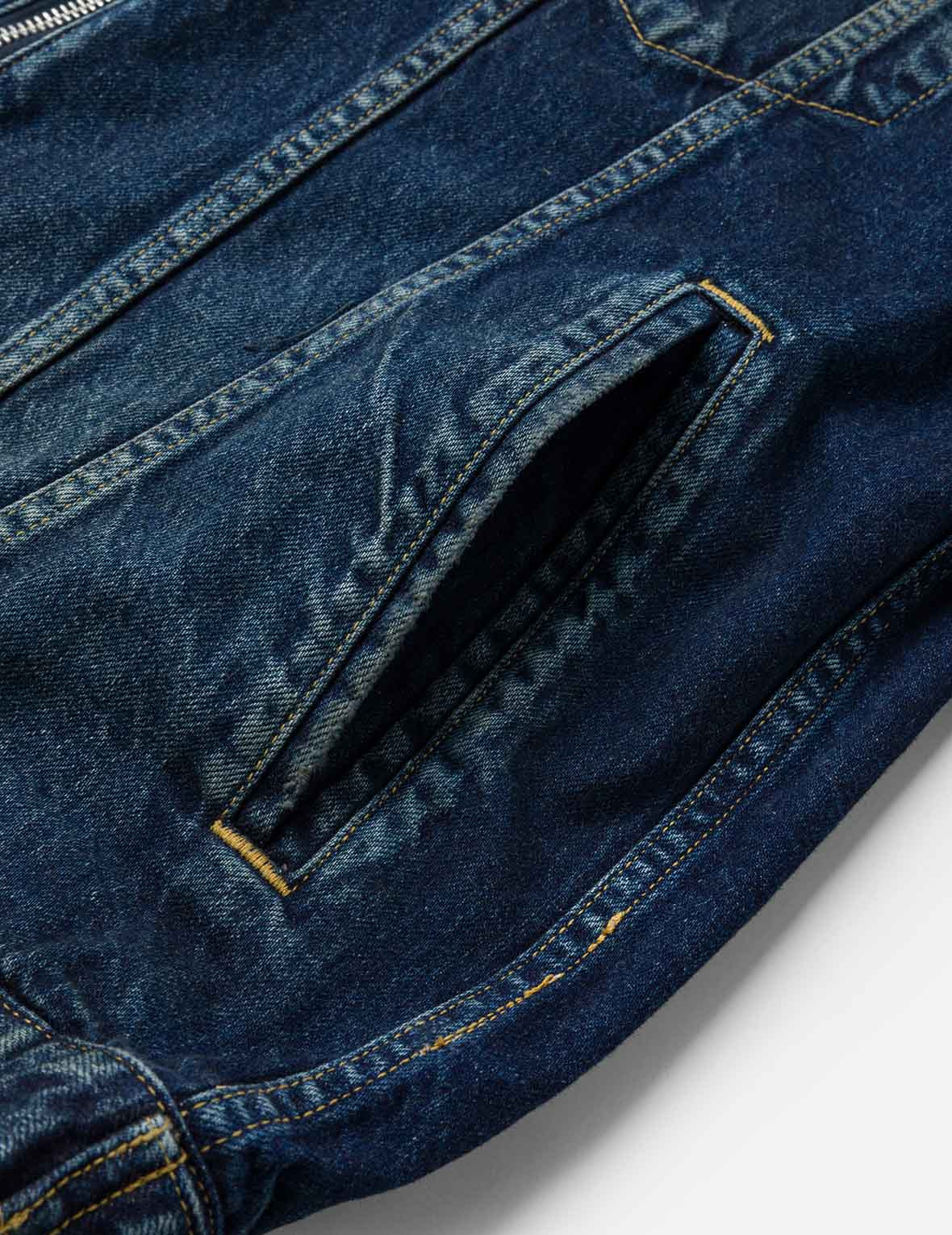 Seagull Embroidery Regular Fit Denim Rider Jacket - 11