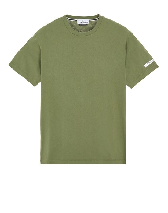 2NS83 30/1 COTTON JERSEY 'MICRO GRAPHICS TWO' PRINT_GARMENT DYED OLIVE GREEN - 1