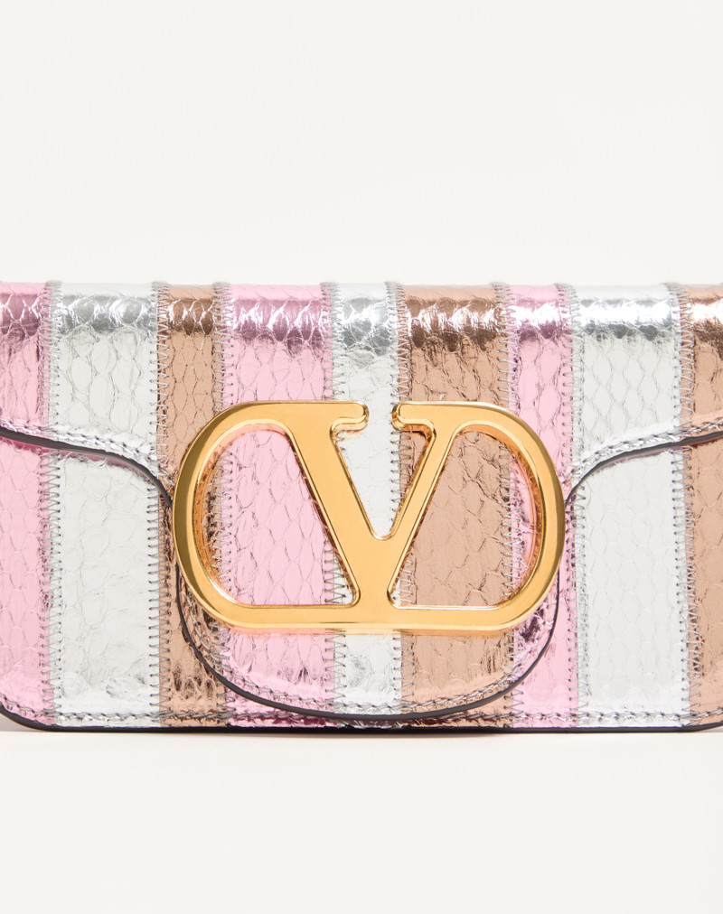 VALENTINO GARAVANI LOCÒ SMALL SHOULDER BAG IN LAMINATED ELAPHE 8