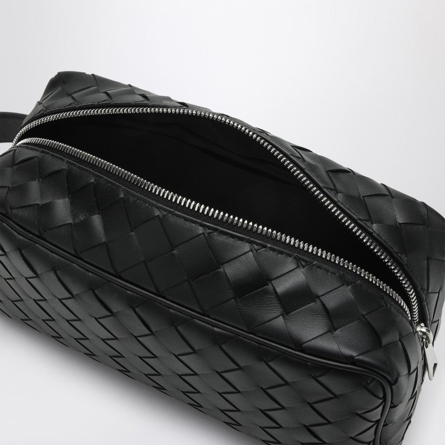 Bottega Veneta Men Black Travel Pouch In Intrecciato - 3