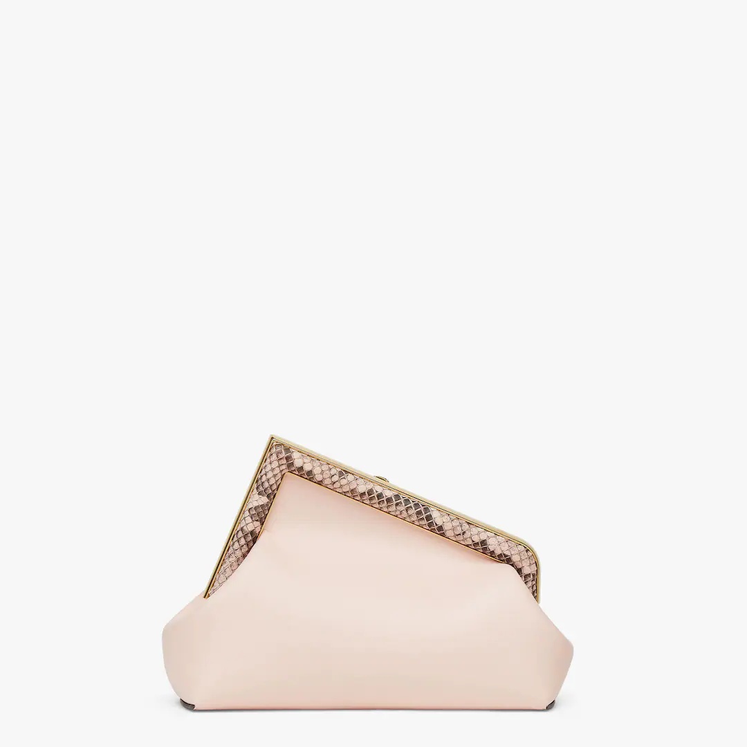 Pink leather and python leather bag - 3
