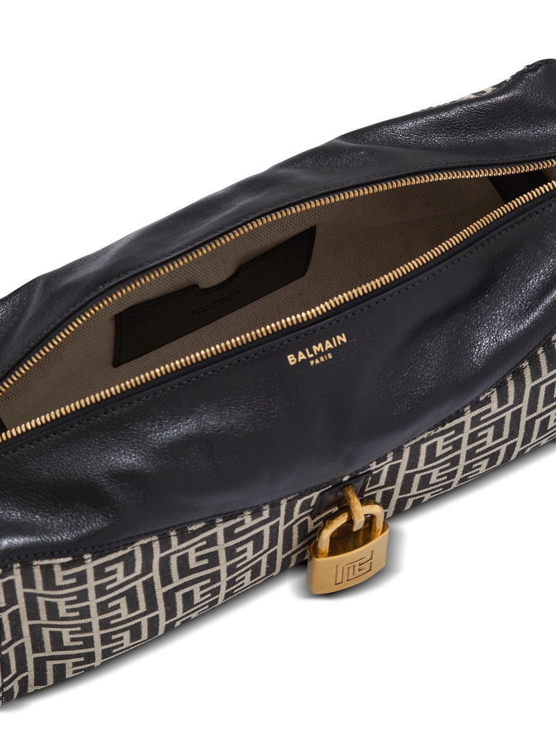 Pulse shoulder bag in monogram jacquard and calfskin 6