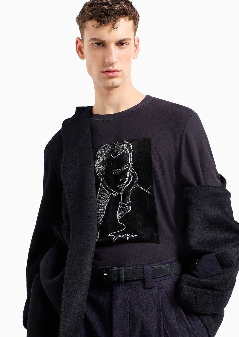 Single-pleat, crinkle wool flannel cargo trousers 6