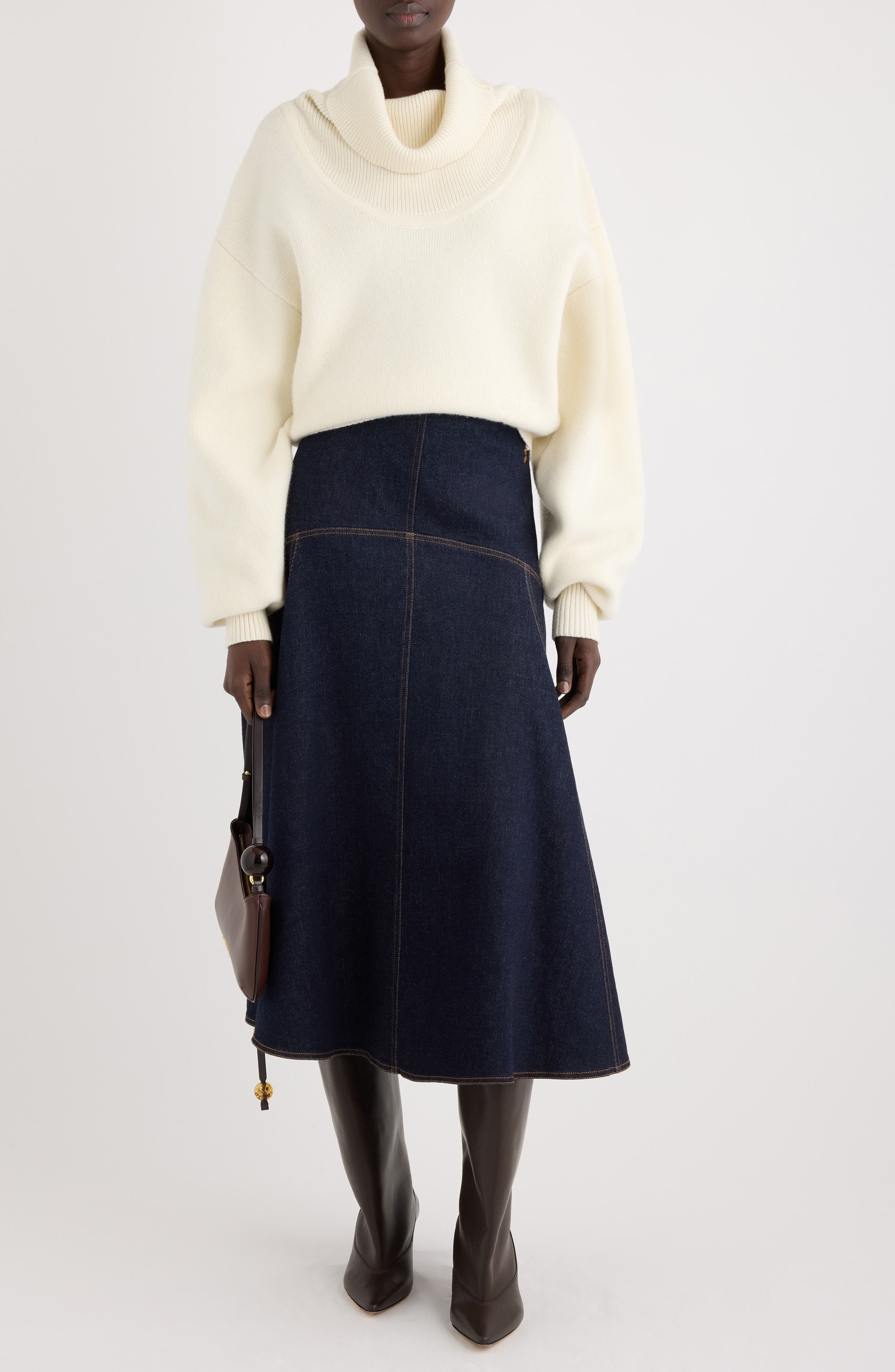Jacquemus La Maille Pallone Virgin Wool & Cashmere Turtleneck Sweater in Off-White at Nordstrom - 2