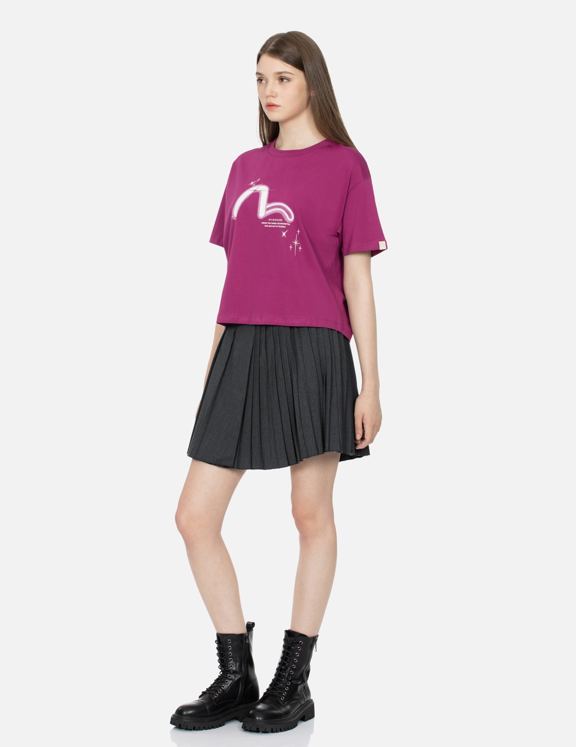 Asymmetric Fashion Fit Pleated Skirt - 3