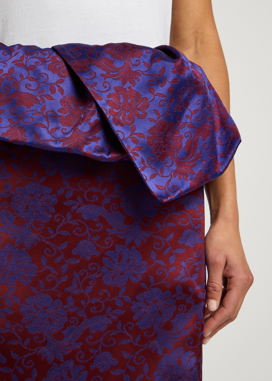 Dries Van Noten Santi Floral-jacquard Satin Midi Wrap Skirt - 5
