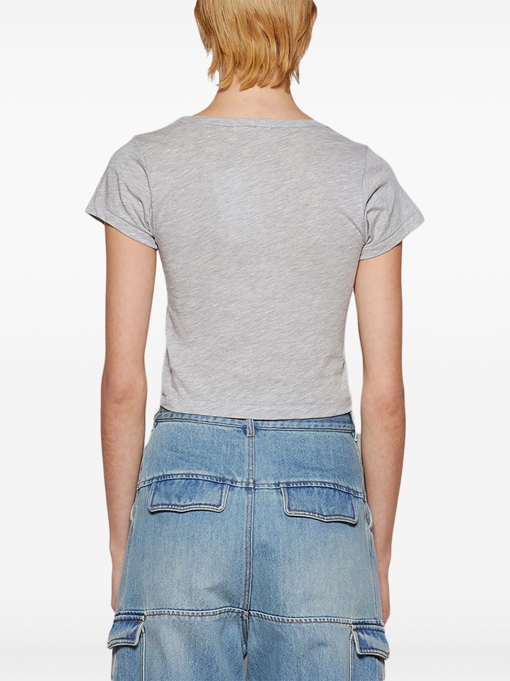 crew-neck cropped T-shirt - 4