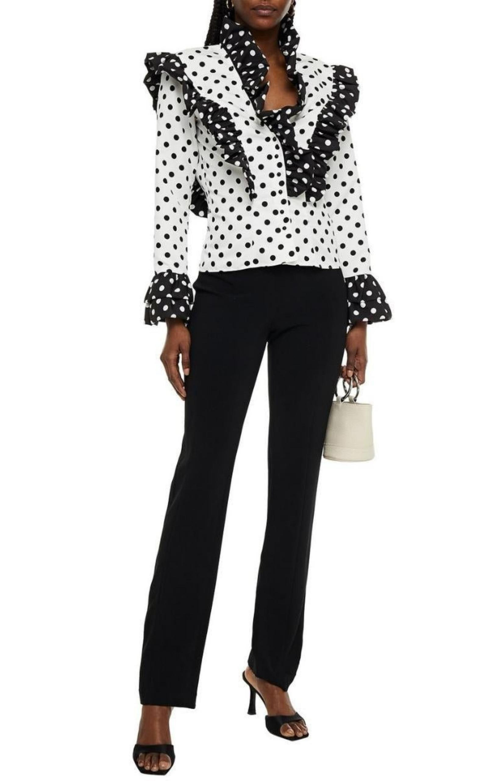 Ruffled Polka-Dot Blouse - 3