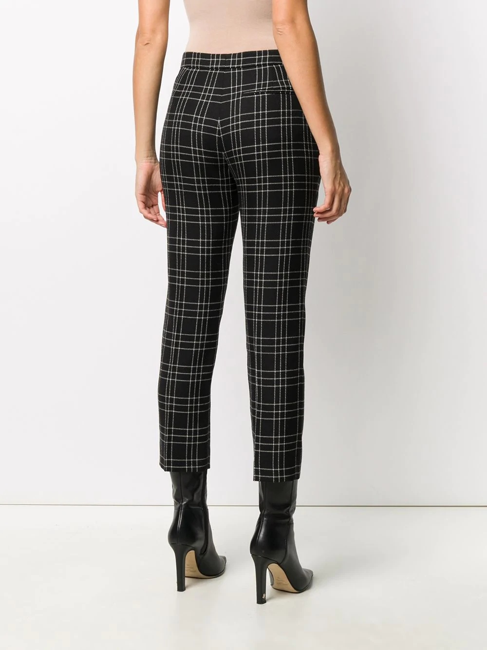 check-pattern tailored trousers - 4