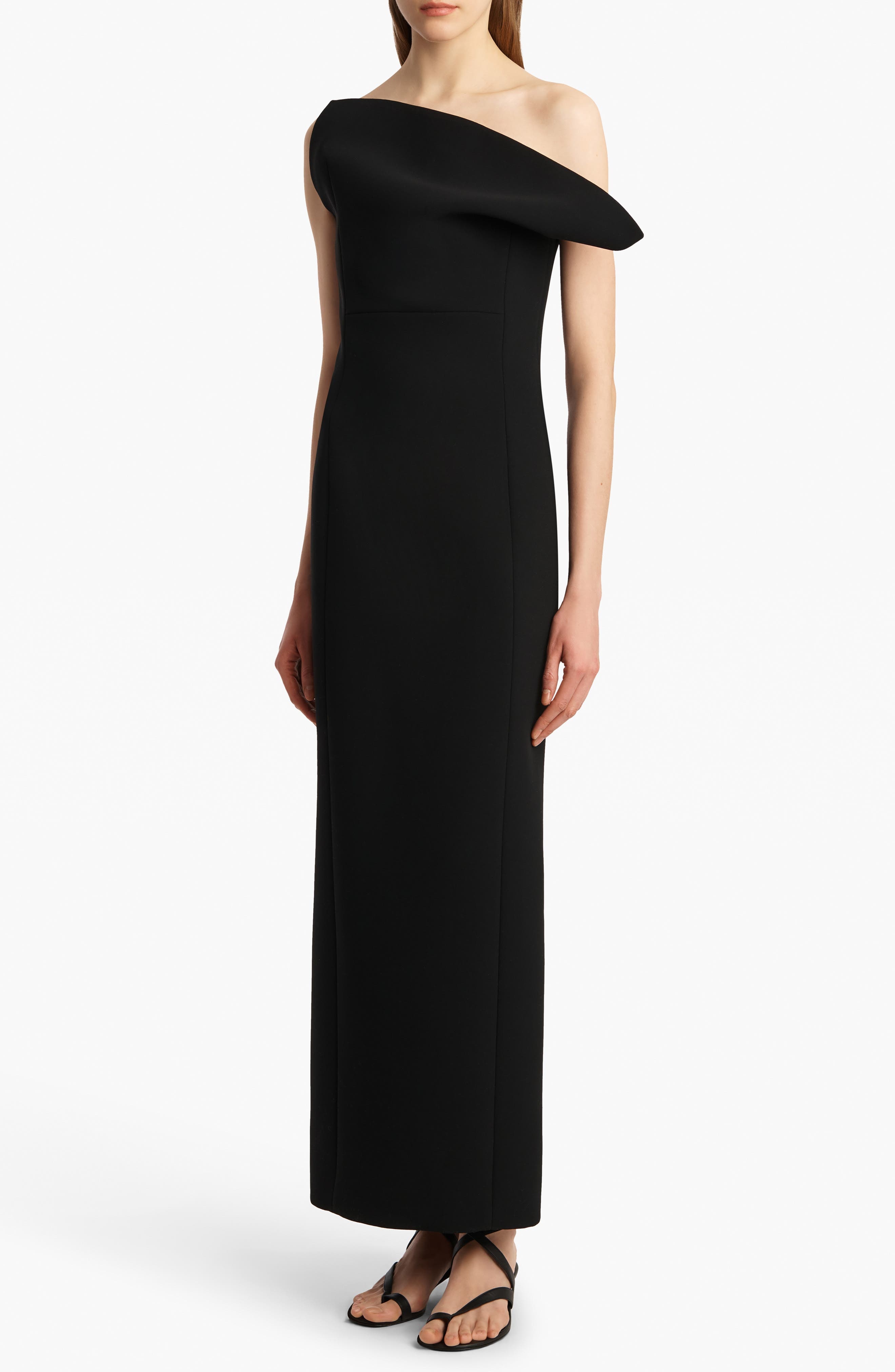 Khaite Cato Double Face Crepe Dress in Black at Nordstrom - 3