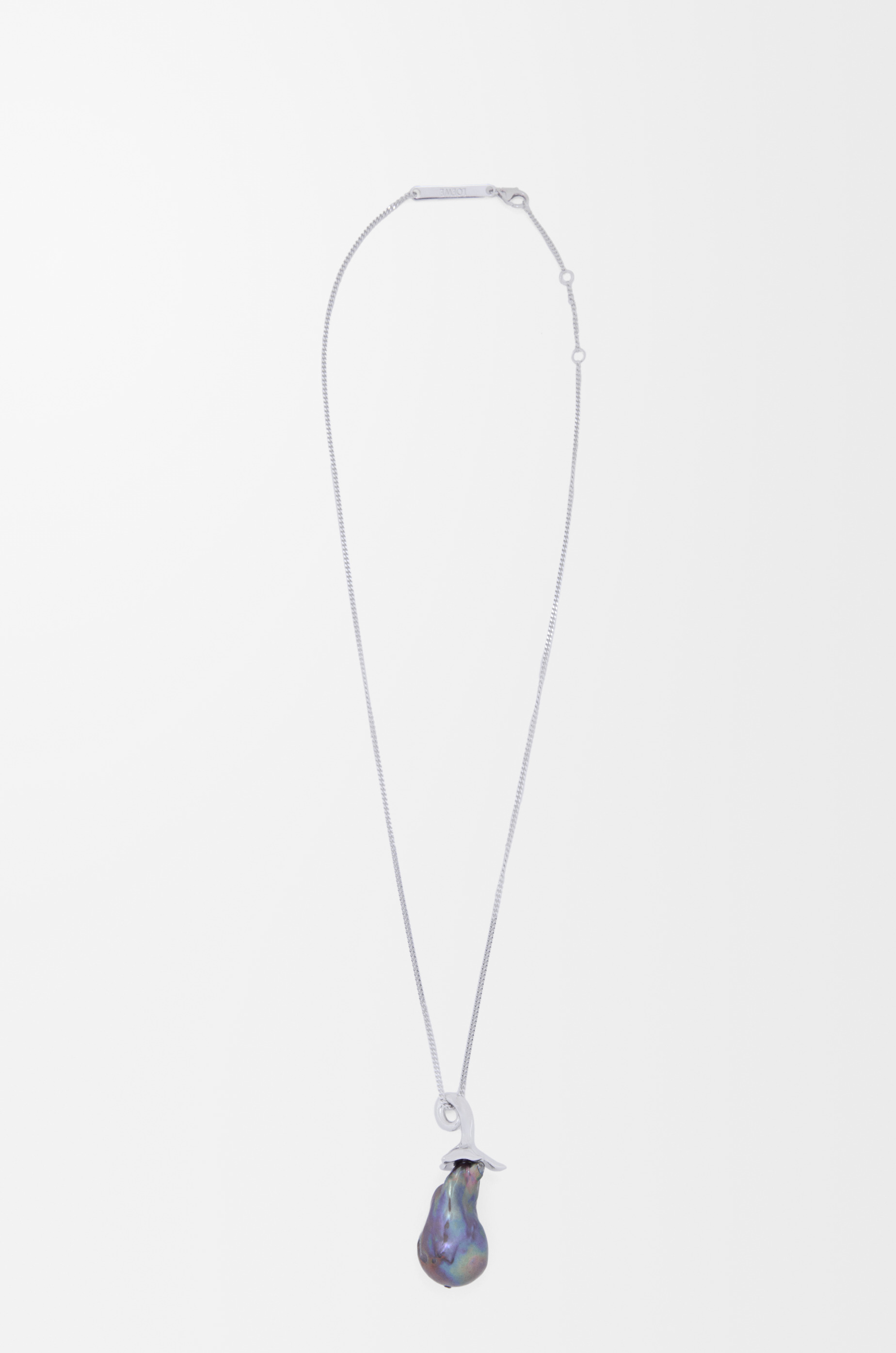 Aubergine necklace in sterling silver and pearl - 2