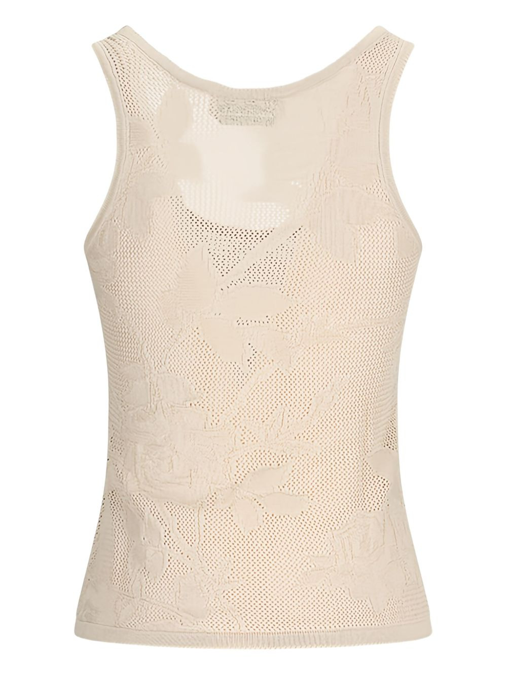 rose-pattern mesh top - 2