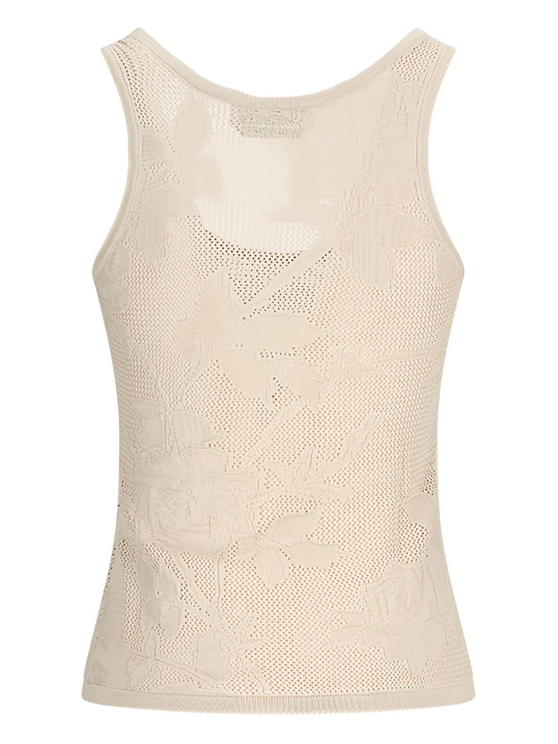 Blumarine rose-pattern mesh top outlook