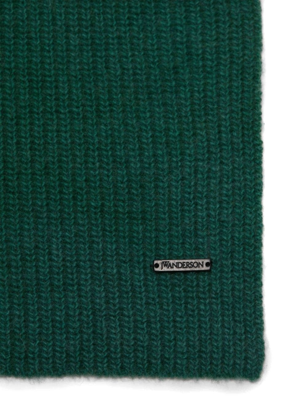logo-plaque knitted scarf - 2
