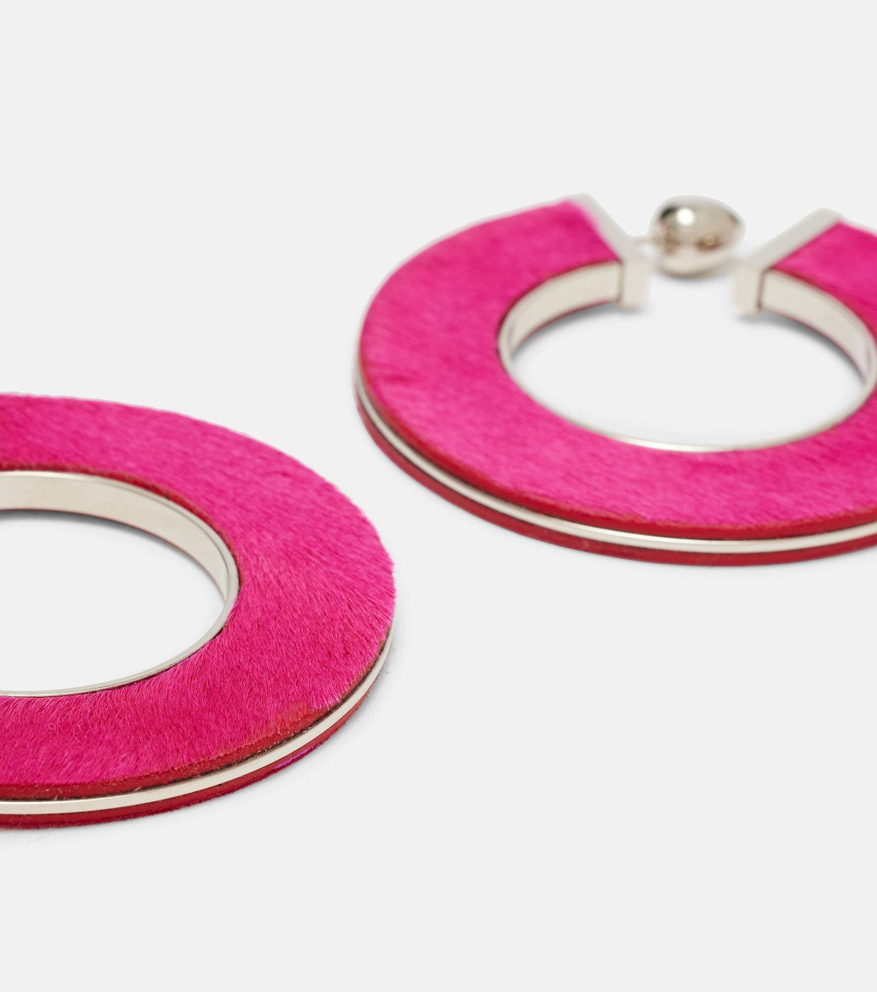 Leather-trimmed earrings - 4