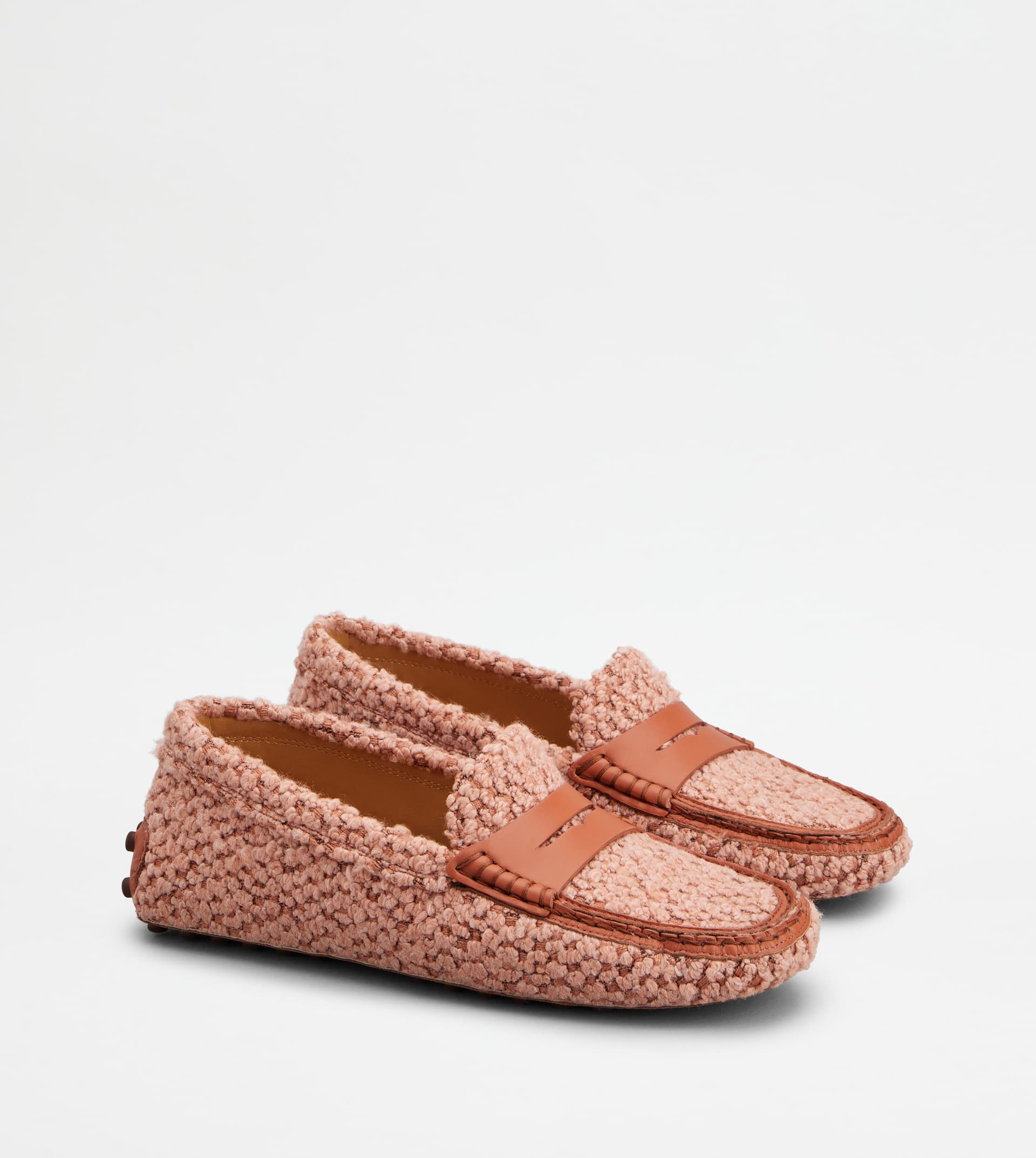 GOMMINO DRIVING SHOES IN FABRIC AND LEATHER - ORANGE - 2