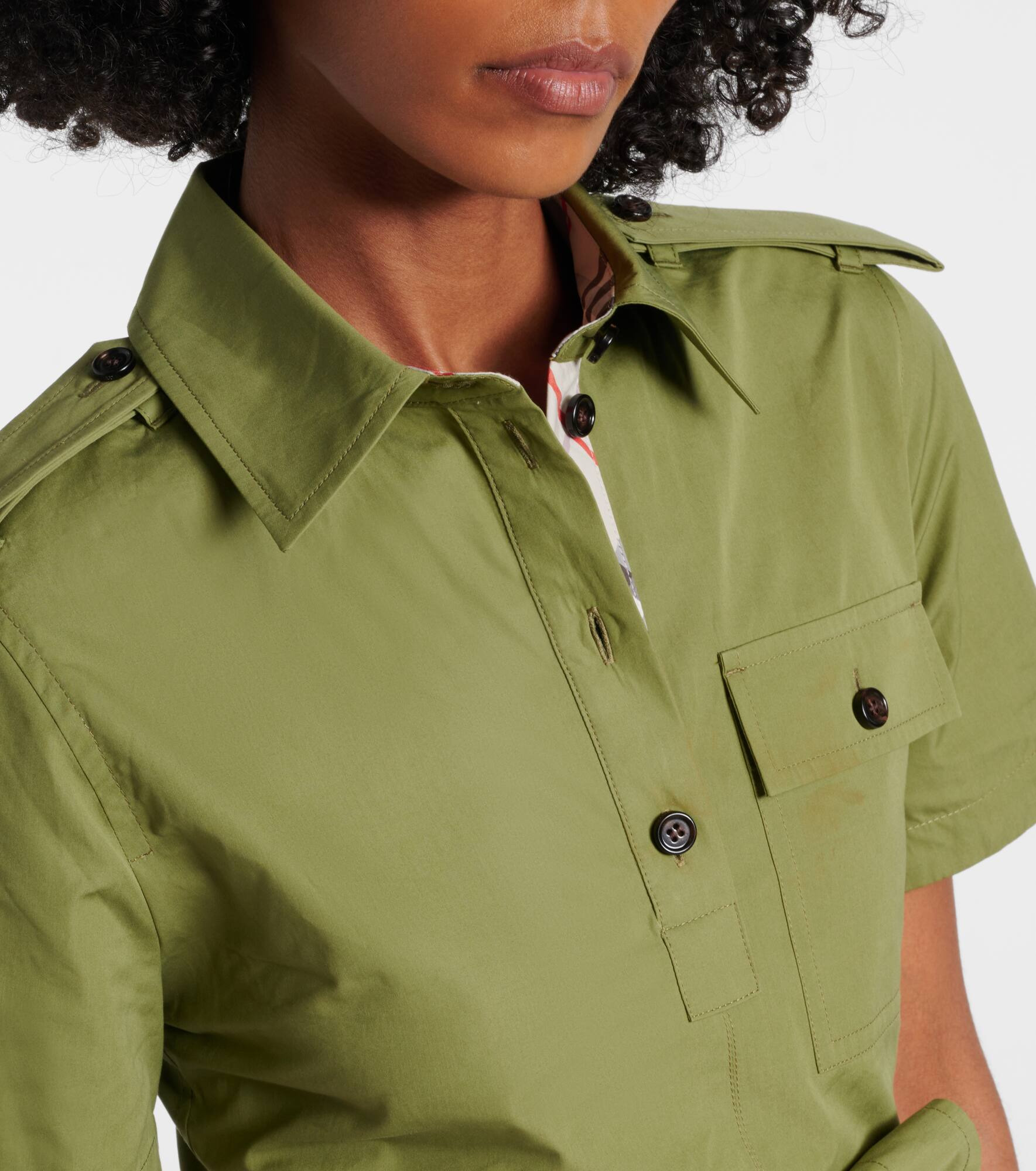 Belted cotton shirt dress - 4