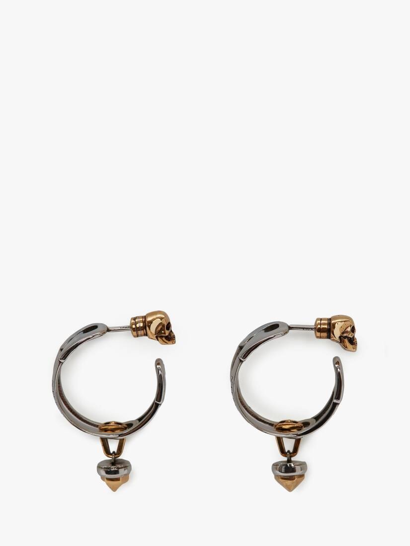 Safety Pin And Stud Hoop Earrings in Gold/silver - 2