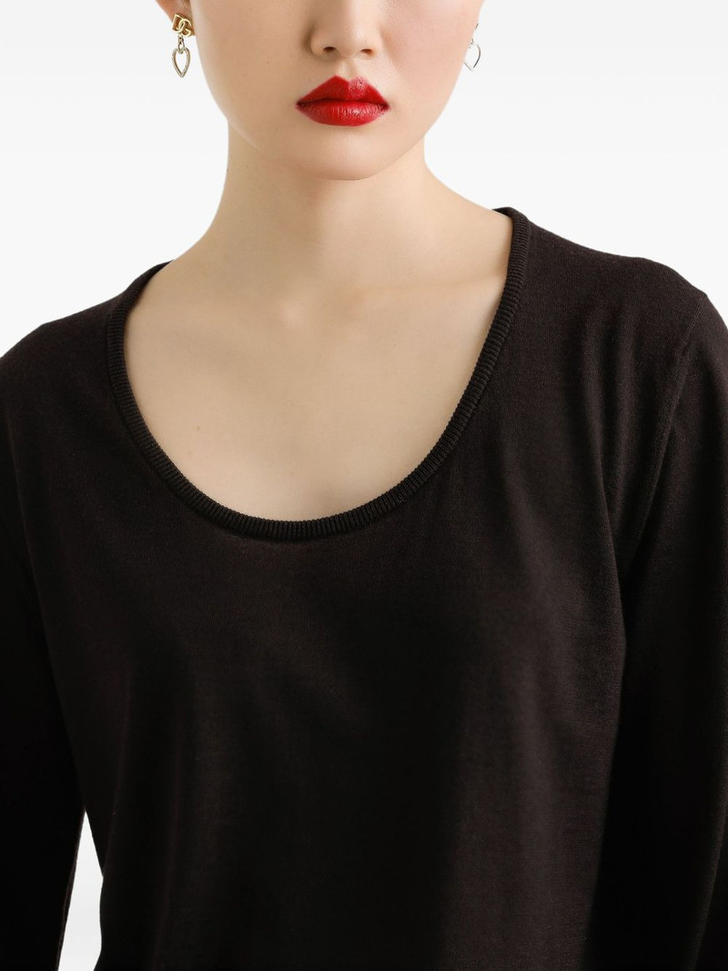 scoop-neck long-sleeve top 4