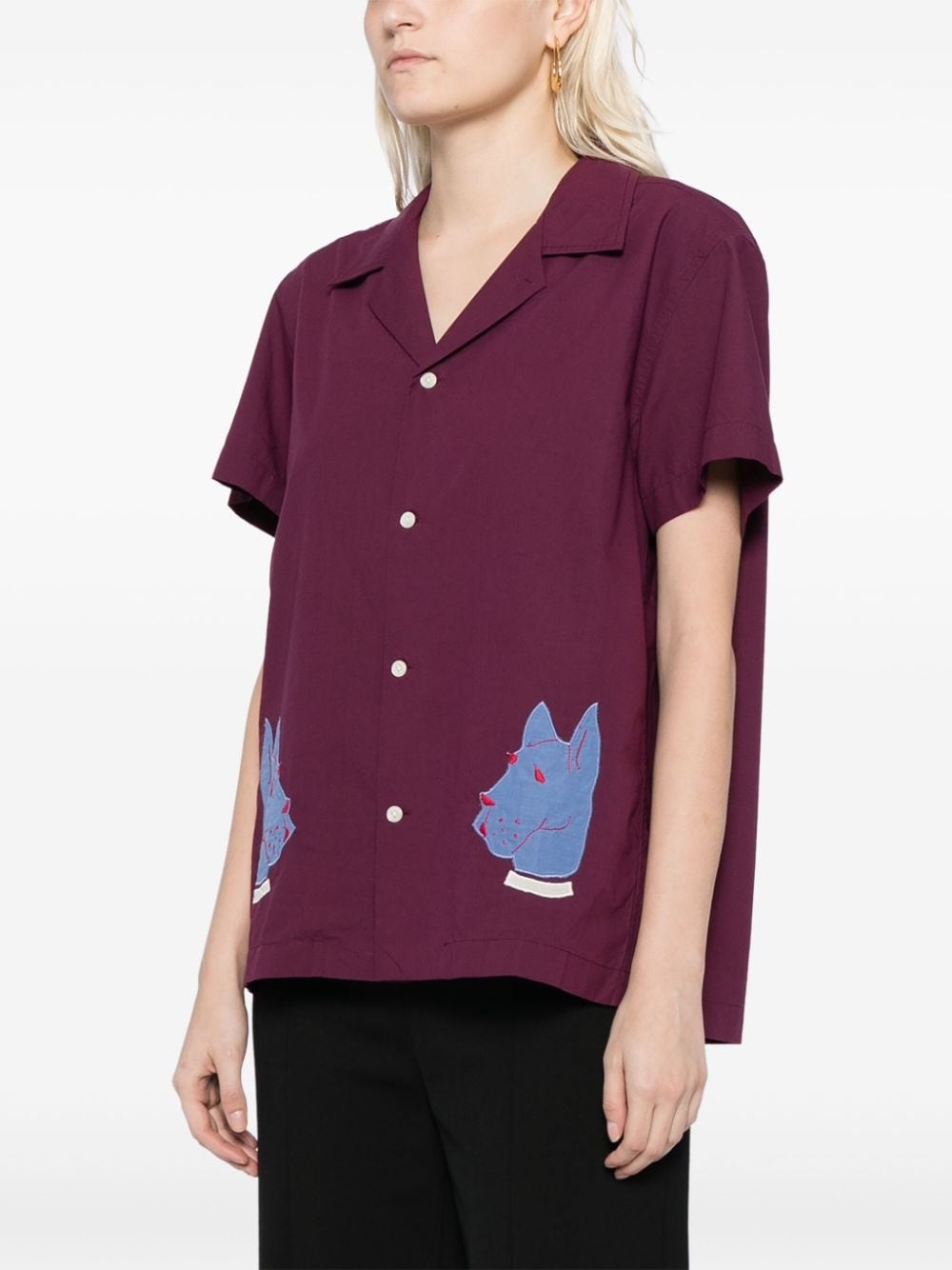 Doberman-appliquÃ© cotton shirt - 3