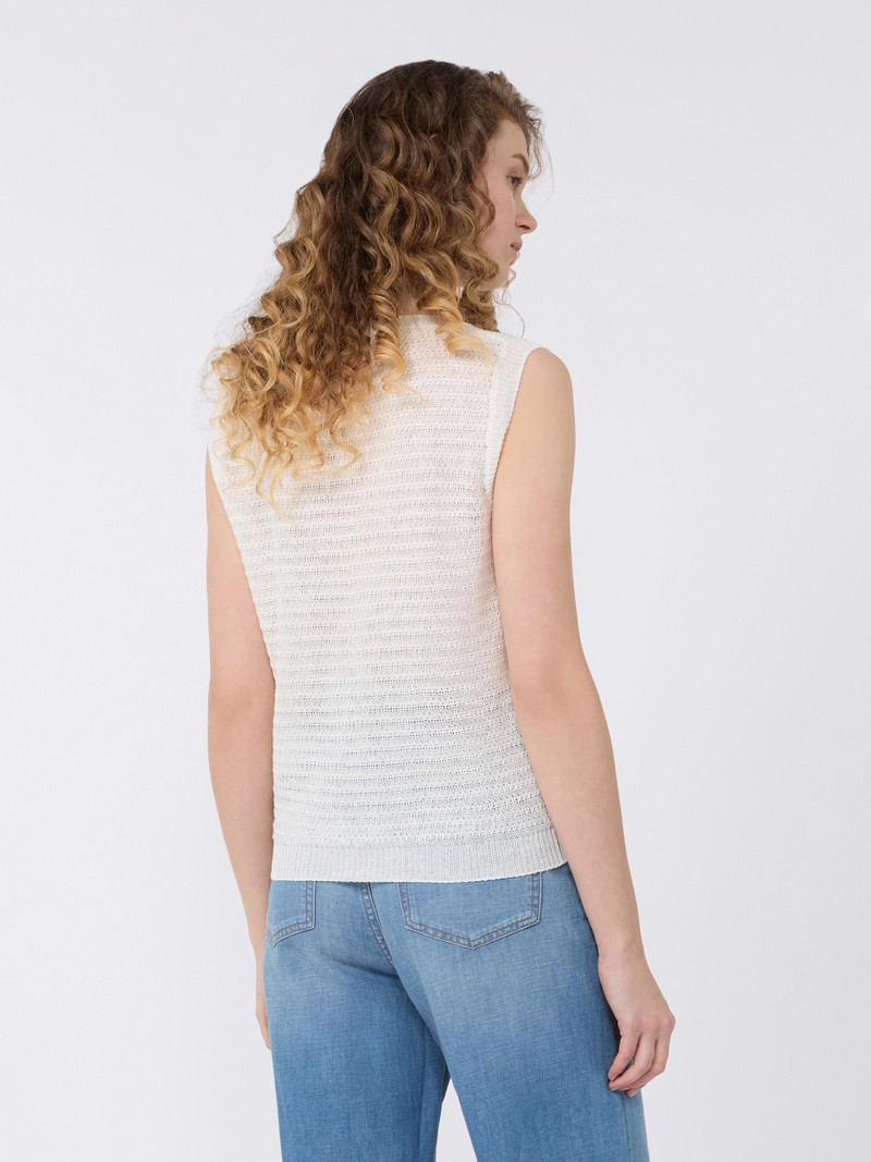 PIUMA Linen yarn waistcoat - ECRU 4
