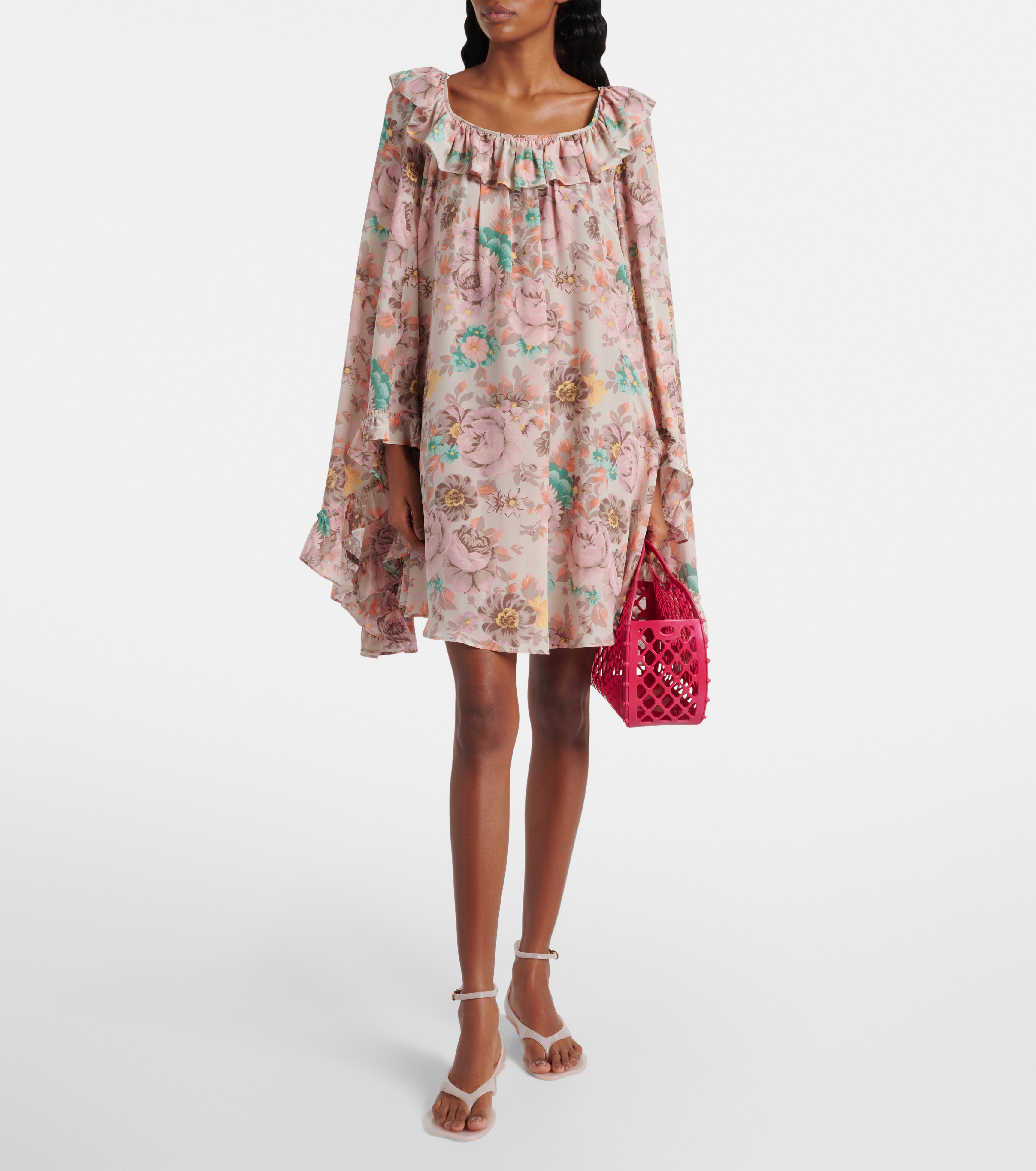 Ruffled silk crêpe de chine minidress - 2